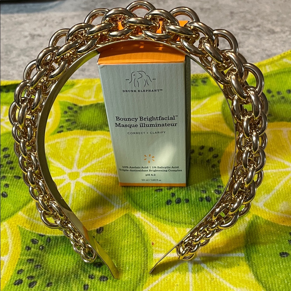 Gold Chain Link Headband - Women Accessories drunk elephant MASQE ILLUMINATEUR